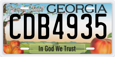 GA license plate CDB4935