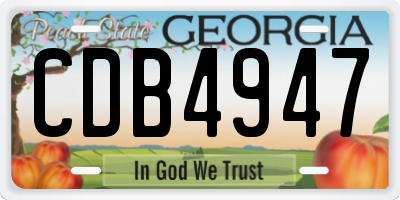 GA license plate CDB4947