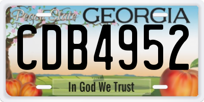 GA license plate CDB4952