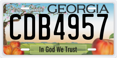 GA license plate CDB4957