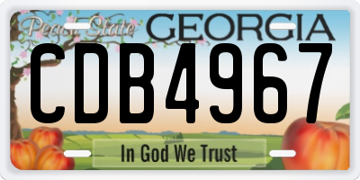 GA license plate CDB4967