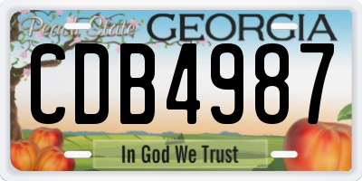 GA license plate CDB4987