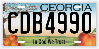 GA license plate CDB4990