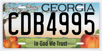 GA license plate CDB4995