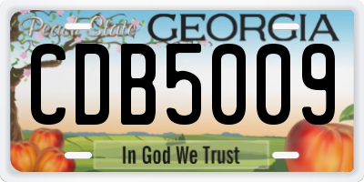 GA license plate CDB5009