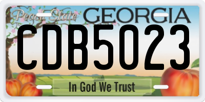 GA license plate CDB5023