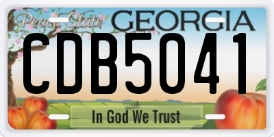 GA license plate CDB5041