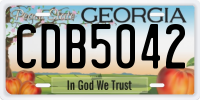 GA license plate CDB5042