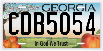 GA license plate CDB5054
