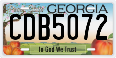GA license plate CDB5072