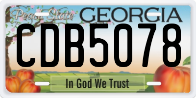 GA license plate CDB5078