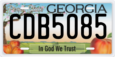 GA license plate CDB5085
