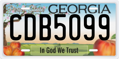 GA license plate CDB5099