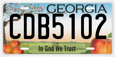 GA license plate CDB5102