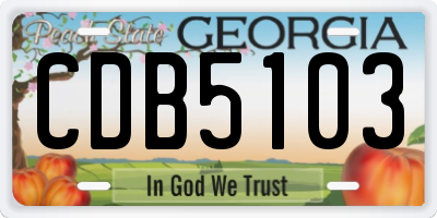 GA license plate CDB5103