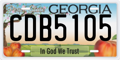 GA license plate CDB5105
