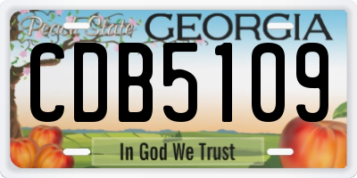 GA license plate CDB5109