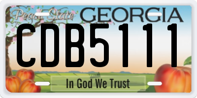 GA license plate CDB5111