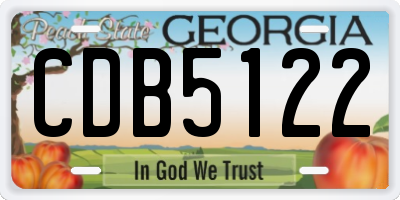GA license plate CDB5122