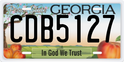 GA license plate CDB5127
