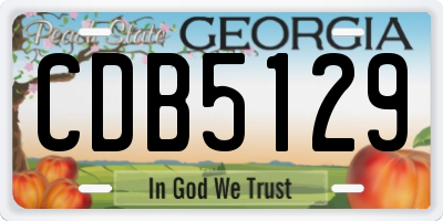 GA license plate CDB5129