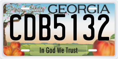 GA license plate CDB5132