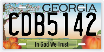 GA license plate CDB5142