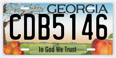 GA license plate CDB5146