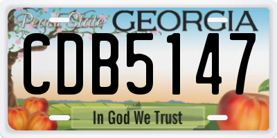 GA license plate CDB5147