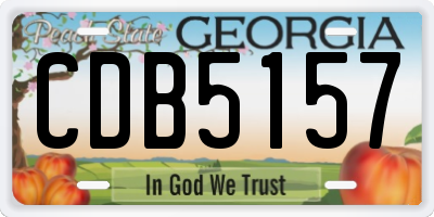 GA license plate CDB5157