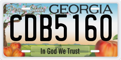 GA license plate CDB5160
