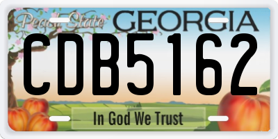 GA license plate CDB5162