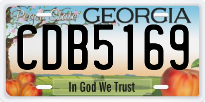 GA license plate CDB5169