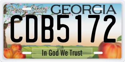 GA license plate CDB5172
