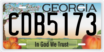 GA license plate CDB5173