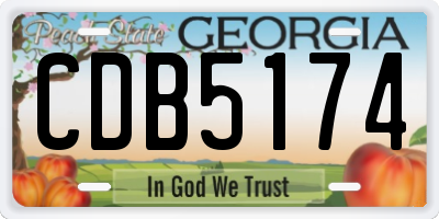 GA license plate CDB5174