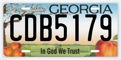 GA license plate CDB5179