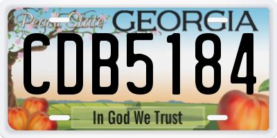 GA license plate CDB5184