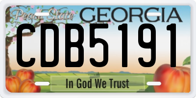 GA license plate CDB5191