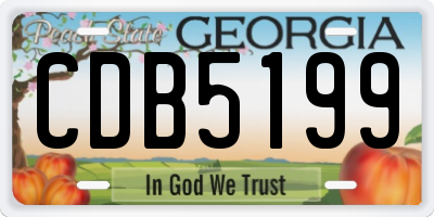 GA license plate CDB5199