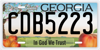 GA license plate CDB5223