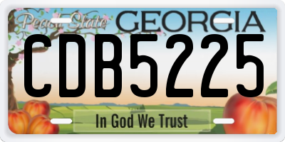 GA license plate CDB5225