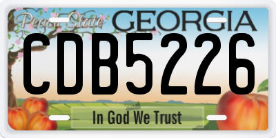 GA license plate CDB5226