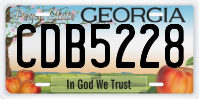GA license plate CDB5228