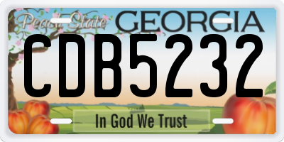 GA license plate CDB5232