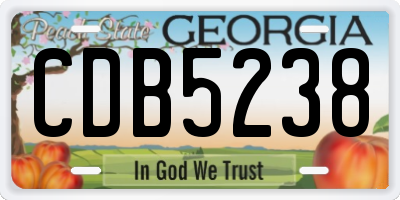 GA license plate CDB5238