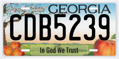 GA license plate CDB5239