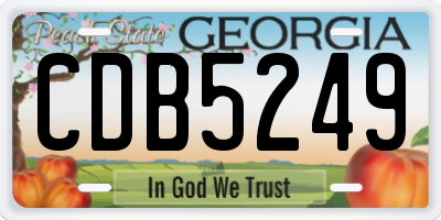 GA license plate CDB5249