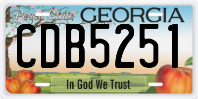 GA license plate CDB5251