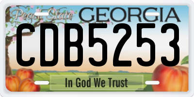 GA license plate CDB5253
